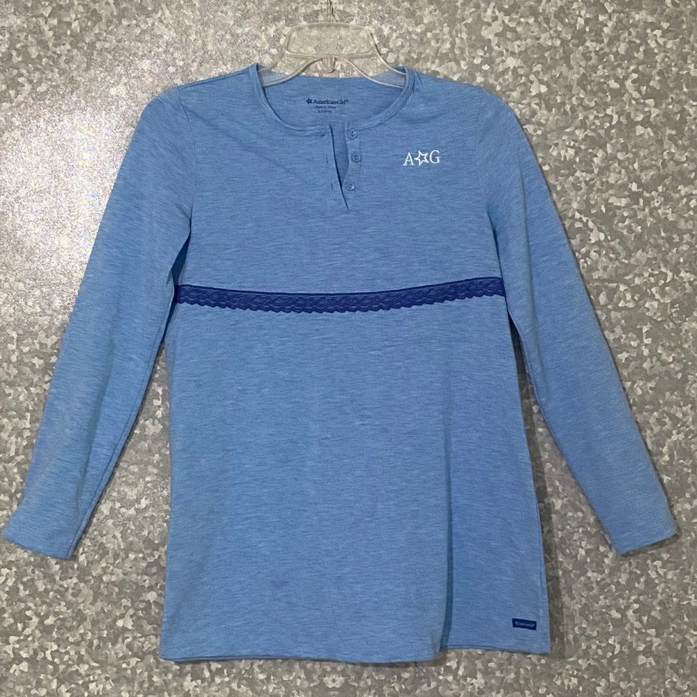 American Girl Pajama Shirt/Top Youth Size Large Blue Super Soft Material Size 16